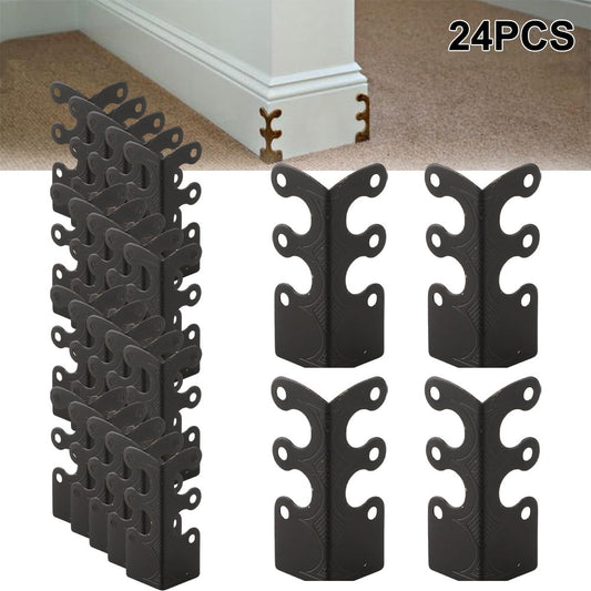 Corner Protectors Vintage Metal Corner Protectors 6 Pcs For Stylish Baseboard Black 12Pcs Smile Home Black 24Pcs