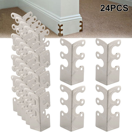 Corner Protectors Vintage Metal Corner Protectors 6 Pcs For Stylish Baseboard Black 12Pcs Smile Home Silver 24Pcs