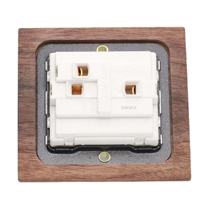 Toggle Light Rocker Switch 1/2 Way Retro Walnut Wood Plate Brass Lever 1 Gang Smile Home 1 Gang