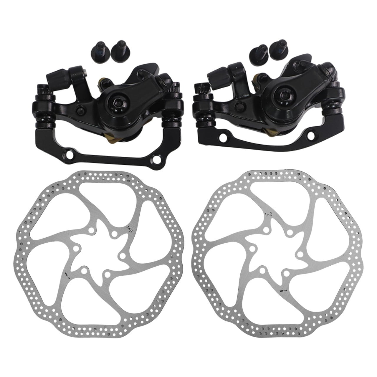 BAMILL 51mm Brake Caliper 160MM Brake System Easy Installation Excellent Heat Dissipation Lightweight Design For Folding Bikes black front+rear+2xdisc black