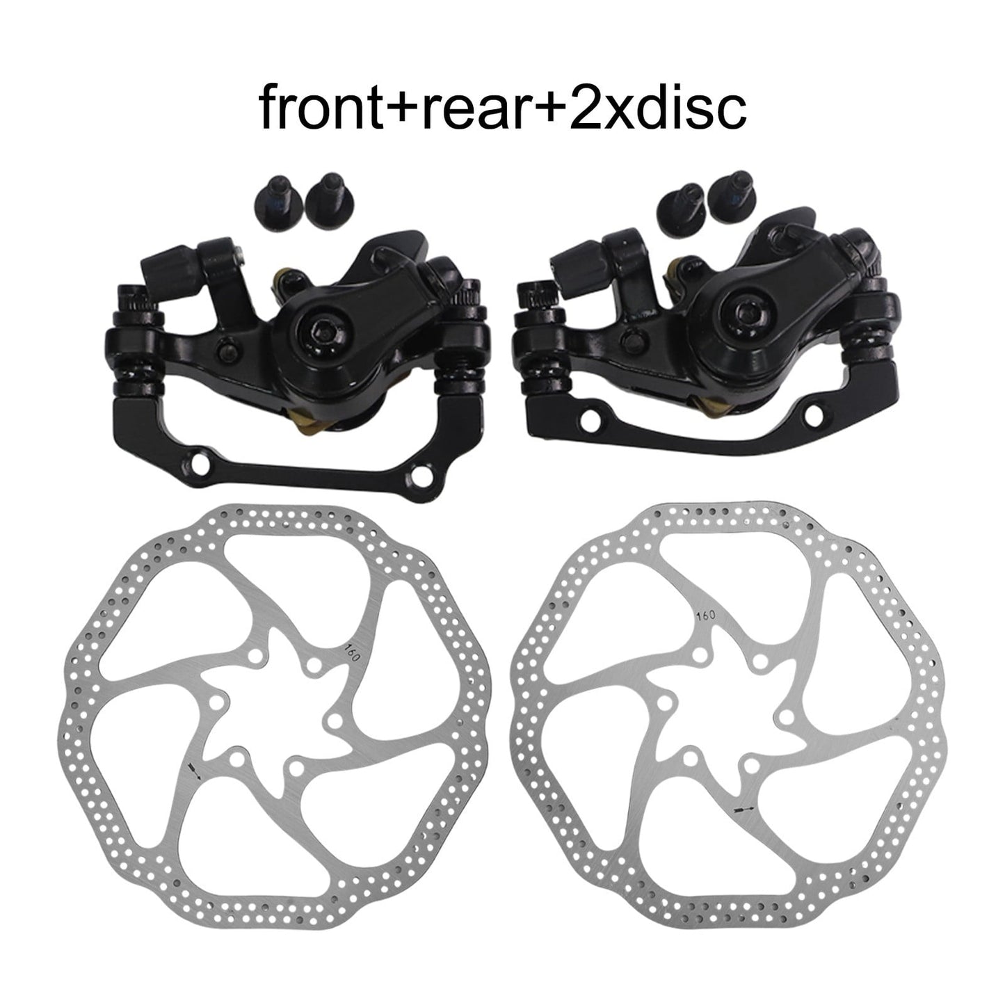 BAMILL 51mm Brake Caliper 160MM Brake System Easy Installation Excellent Heat Dissipation Lightweight Design For Folding Bikes black front+rear+2xdisc black
