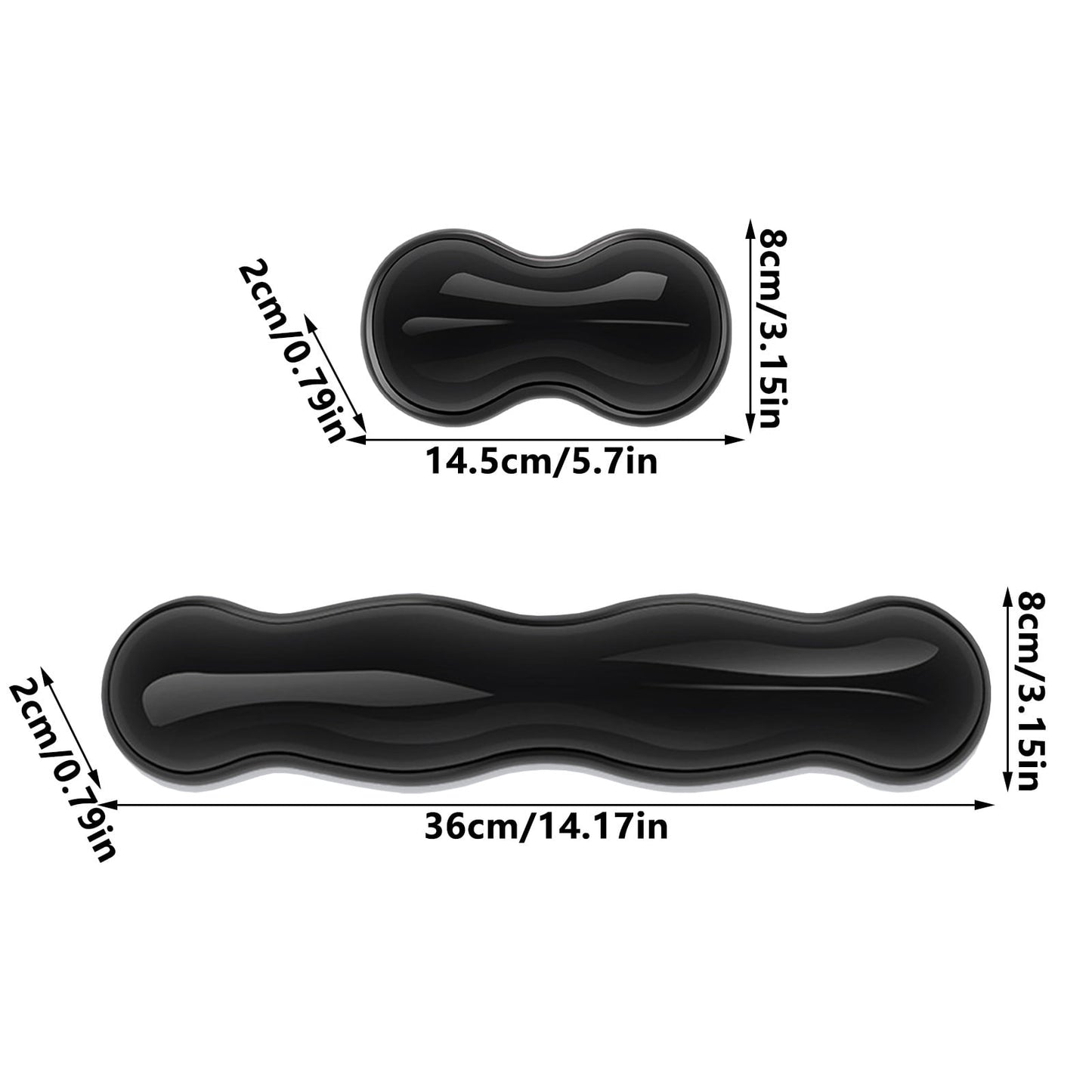 Gel Wrist Rest For Keyboard, Silicone Gel Keyboard and Mouse Wrist Rest Set, Cool Soft Ergonomic Wrist Rest, Relax Your Wrist, for Laptop Computer Office & Home Black