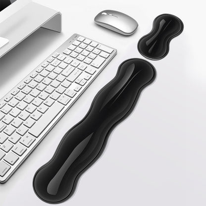 Gel Wrist Rest For Keyboard, Silicone Gel Keyboard and Mouse Wrist Rest Set, Cool Soft Ergonomic Wrist Rest, Relax Your Wrist, for Laptop Computer Office & Home Black