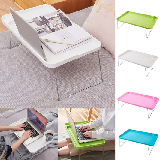 Foldable Lap Desks Laptop Tray for Bed or Couch,Portable Breakfast Serving Tray with Folding Legs, Vuyungers Lightweight Mini Lazy Small Table, Laptop Stand for Working, Reading and Writing Hot Pink