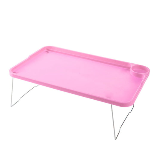 Foldable Lap Desks Laptop Tray for Bed or Couch,Portable Breakfast Serving Tray with Folding Legs, Vuyungers Lightweight Mini Lazy Small Table, Laptop Stand for Working, Reading and Writing Hot Pink