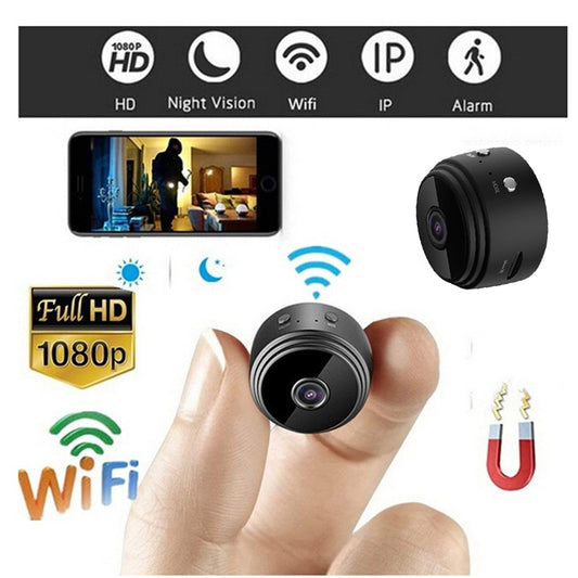 Night Vision Mini Wireless Tiny Home Camera,WiFi Security Camera with 360° Adjust Snake Tube, Smallest 1080P HD Home Indoor Outdoor Cameras Room Dog Pet Camera Black