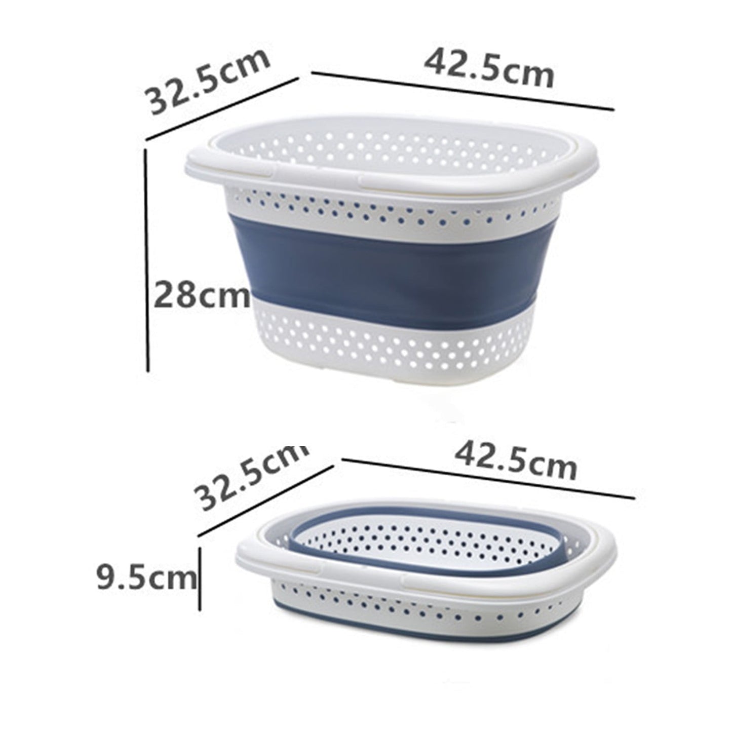 Collapsible Laundry Basket, Collapsible Laundry Basket with Handles, Foldable Laundry Basket Plastc,Pop Up Tall Storage Container/Organizer/Clothes Hamper for Laundry, 12.8x16.73x11.02 12.8" x 16.73" x 11.02" Blue