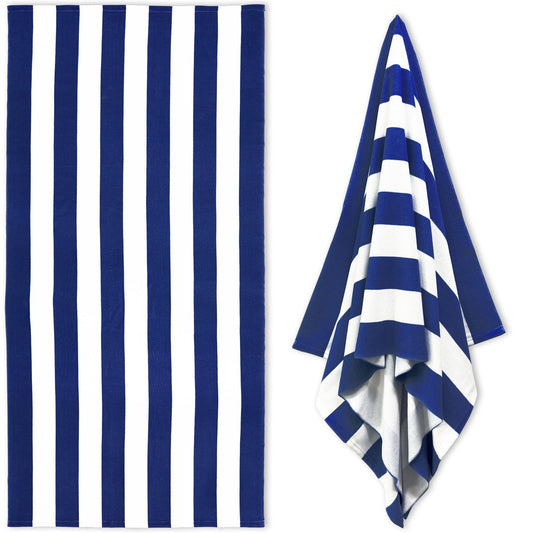 Large Beach Towels, Swimming Towel, Soft & Absorbent Oversized Sheet Made of 100% Cotton - for Swimming Pool, Home, Bath, Spa & Outdoor Use - Bright Colors Elegant Striped Design, Multicolor, 35x70 35" x 70" A