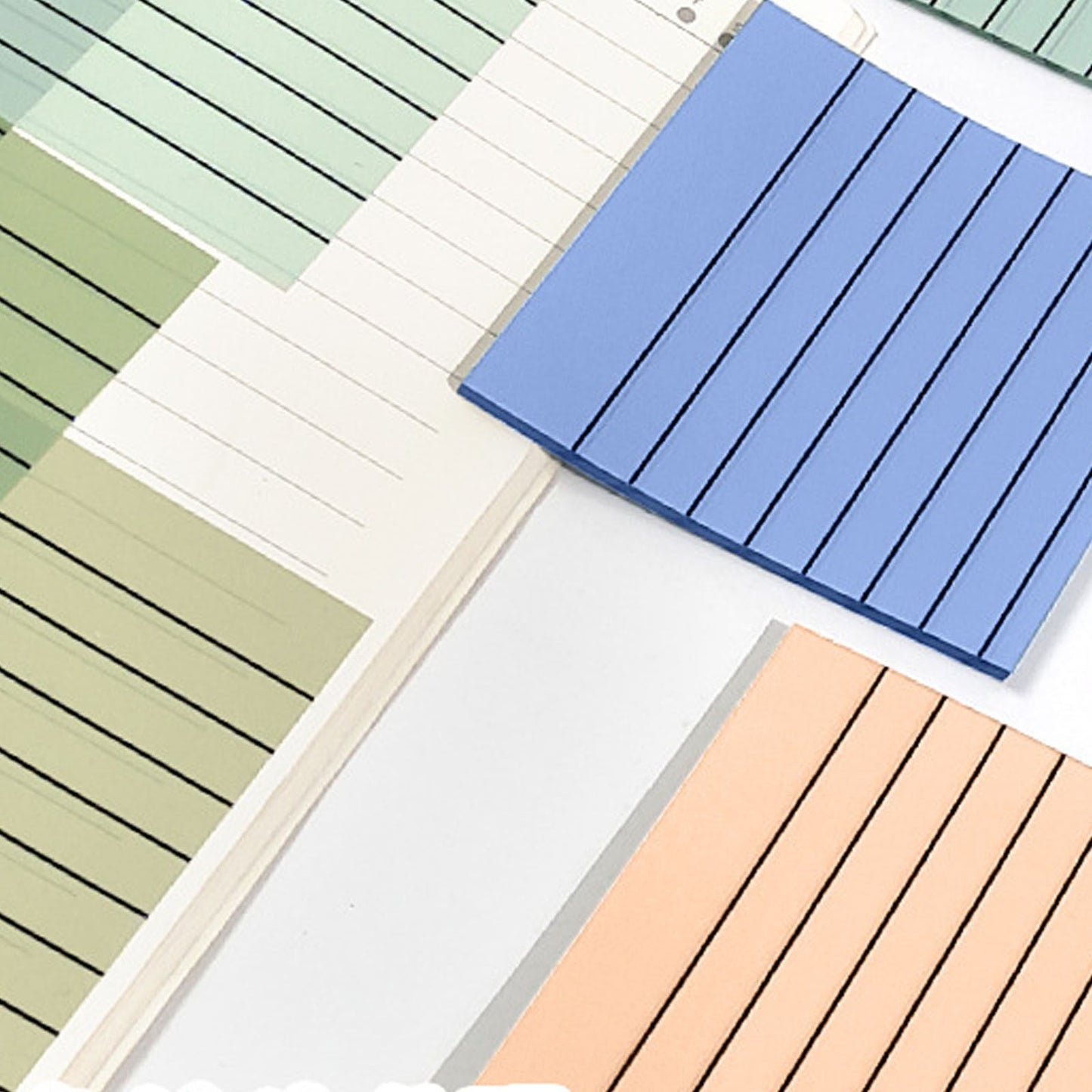 Lined Sticky Notes 3x3 Inches, Light Purple Black Ruled Self-Stick Pads, Easy to Post for Home, Office, Notebook, 1 Pack (30 Sheets/Pad) 3" x 3" Green3
