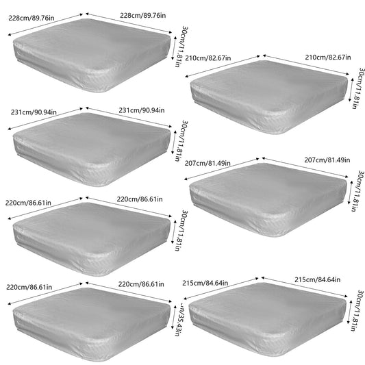 Square Hot Tub Cover - Outdoor Heavy Duty Protector for Patio Spas and Swimming Pools | Hard Covers For Hot Tub Waterproof Dust Cover for Hot Tubs, Jacuzzis, and Outdoor(Black -89.76x11.81") Beige-84.64x11.81"