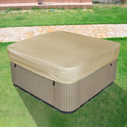 Square Hot Tub Cover - Outdoor Heavy Duty Protector for Patio Spas and Swimming Pools | Hard Covers For Hot Tub Waterproof Dust Cover for Hot Tubs, Jacuzzis, and Outdoor(Black -89.76x11.81") Beige-86.61x35.43"