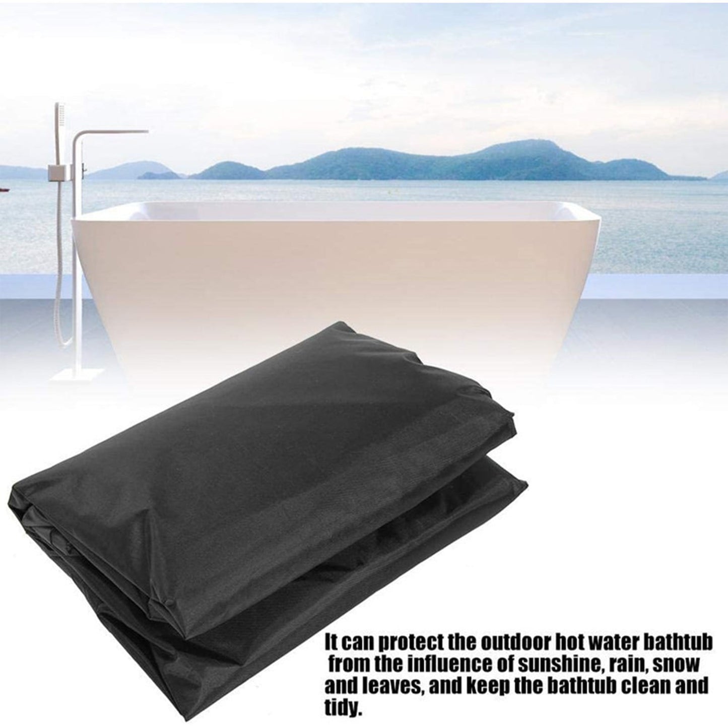 Square Hot Tub Cover - Outdoor Heavy Duty Protector for Patio Spas and Swimming Pools | Hard Covers For Hot Tub Waterproof Dust Cover for Hot Tubs, Jacuzzis, and Outdoor(Black -89.76x11.81") Black -84.64x11.81"