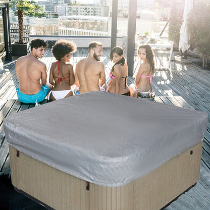 Square Hot Tub Cover - Outdoor Heavy Duty Protector for Patio Spas and Swimming Pools | Hard Covers For Hot Tub Waterproof Dust Cover for Hot Tubs, Jacuzzis, and Outdoor(Black -89.76x11.81") Brown