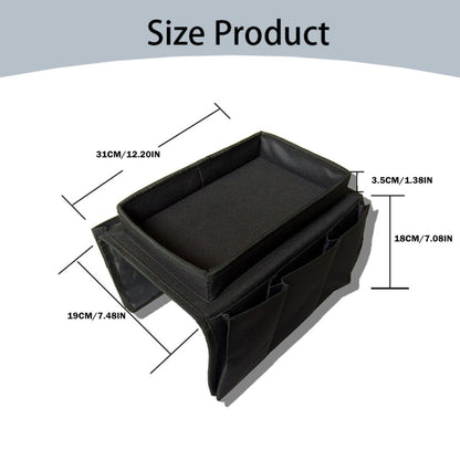 Sofa Armrest Organizer with Cup Holder - TV Remote Holder for Recliner & Couch | Armchair Caddy with Storage Pockets | Holds Cellphone, Tablet, Books, Magazines & Drinks Side Storage Bag(Black) Beige