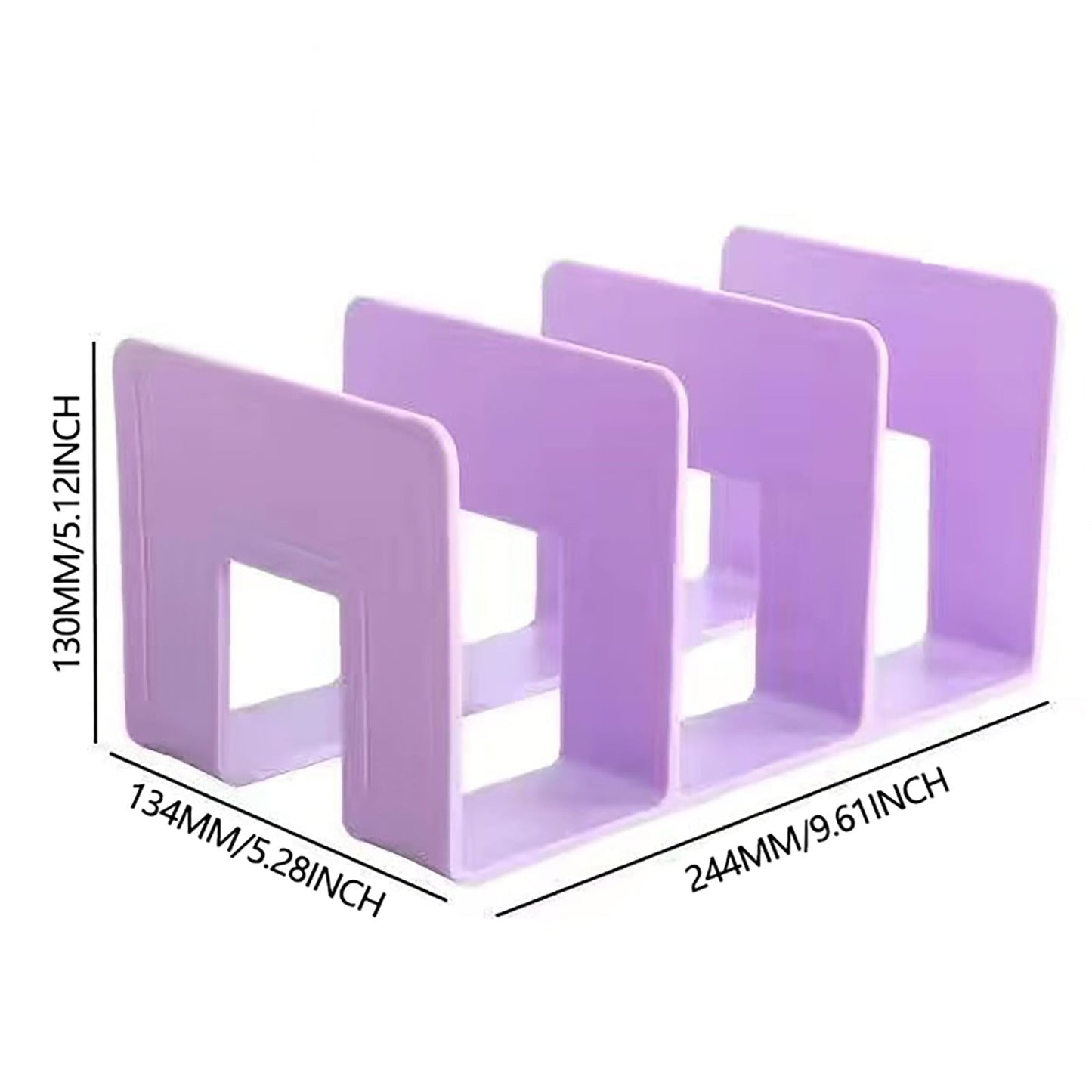 Desk File Sorter, Vertical Desktop File Folder Organizer, 3 Section Plastic Book Holder, Adjustable Shelf Dividers Closet Purse Handbag Mail Binder Organizer Magazine Rack Stand Bookshelf (White) 9.61" x 5.28" x 5.12" White