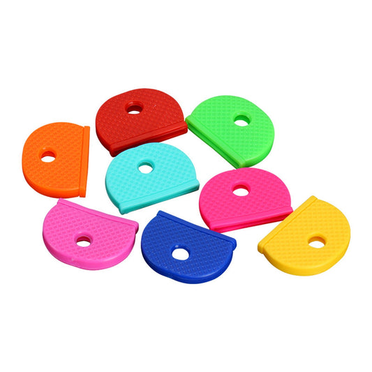 32 Pack Key Color Caps Covers Tags, Soft Rubber Key Identifiers, Plastic Key Toppers for Standard Flat Organization House Key (Not Suitable for Odd-Shaped Keys), 8Colors(32 Pack) 32 Pack
