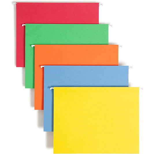 Hanging File Folders, Letter Size with 1/5-Cut Adjustable Tabs, 5 Colors - File Folder Organizer for Filing Cabinet Office Home, Designed for Bulky Files, Medical Charts(Yellow) Yellow