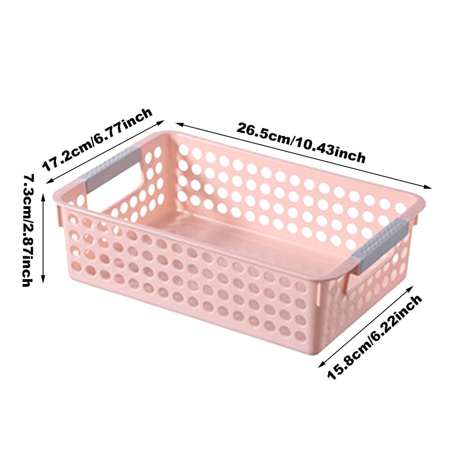 A4 Paper Trays with Grip Handles, 10.43x6.77x2.87"Heavy Duty Book Baskets for Library, Drawers, Office, Home, Desk, Turn in Trays, Plastic Storage Baskets (White/1 Pcs) 10.43" x 6.77" x 2.87" White