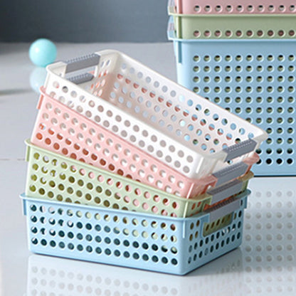 A4 Paper Trays with Grip Handles, 10.43x6.77x2.87"Heavy Duty Book Baskets for Library, Drawers, Office, Home, Desk, Turn in Trays, Plastic Storage Baskets (White/1 Pcs) 10.43" x 6.77" x 2.87" White