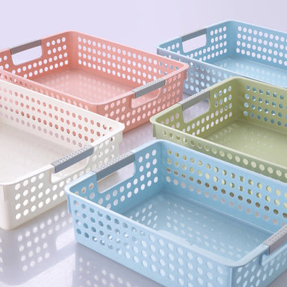 A4 Paper Trays with Grip Handles, 10.43x6.77x2.87"Heavy Duty Book Baskets for Library, Drawers, Office, Home, Desk, Turn in Trays, Plastic Storage Baskets (White/1 Pcs) 10.43" x 6.77" x 2.87" White