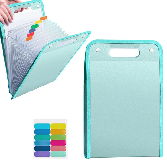 Important Document Storage, 13 Pockets Expanding File Folder with Colored Tabs, File Organizer with Expandable Cover, Expandable Accordian Filing Folder Letter A4 Size, 4 colours(A) C