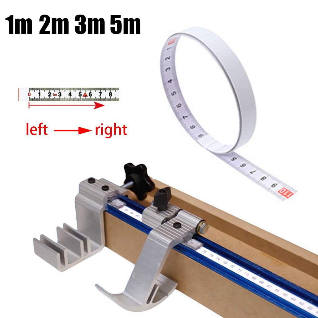 1 Pack 1/2/3/5 M Self-Adhesive Measuring Tape, Peel and Stick Tape Measure, Imperial and Metric Scales, Left-Right Reading Ruler Tape for Workbench, Table Saw, Drafting Table, White(1M) 2M
