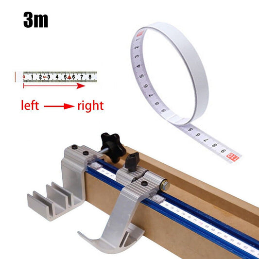 1 Pack 1/2/3/5 M Self-Adhesive Measuring Tape, Peel and Stick Tape Measure, Imperial and Metric Scales, Left-Right Reading Ruler Tape for Workbench, Table Saw, Drafting Table, White(1M) 3M