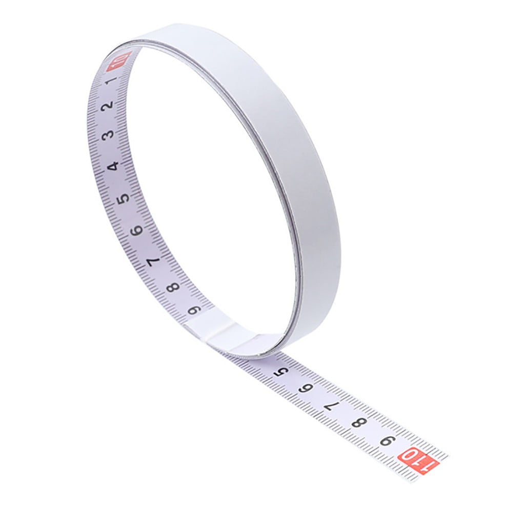 1 Pack 1/2/3/5 M Self-Adhesive Measuring Tape, Peel and Stick Tape Measure, Imperial and Metric Scales, Left-Right Reading Ruler Tape for Workbench, Table Saw, Drafting Table, White(1M) 3M