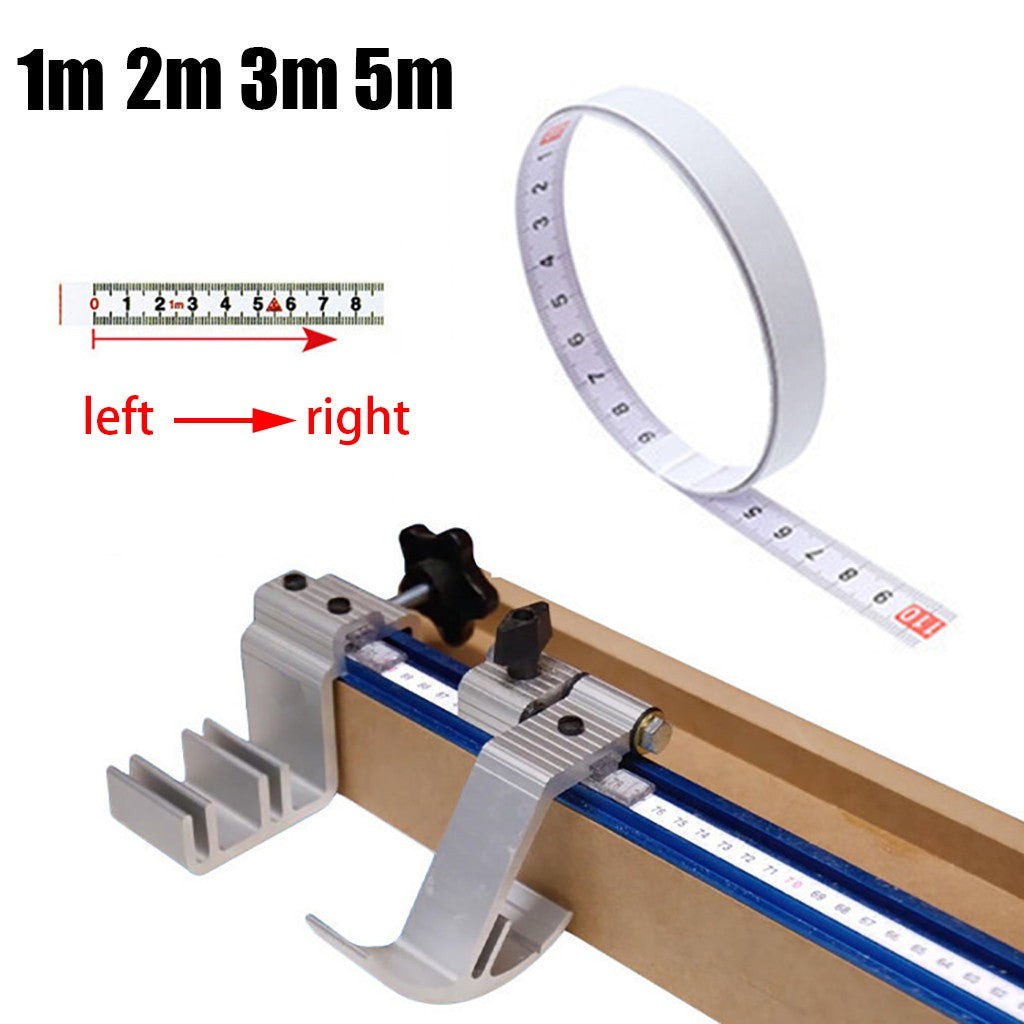 1 Pack 1/2/3/5 M Self-Adhesive Measuring Tape, Peel and Stick Tape Measure, Imperial and Metric Scales, Left-Right Reading Ruler Tape for Workbench, Table Saw, Drafting Table, White(1M) 5M