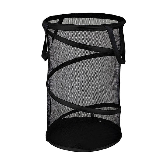 Large Collapsible Laundry Basket, Heavy Duty Foldable Mesh Pop Up Hamper with Handles for Laundry Room, Bathroom, WashRoom, College Dorm, Travel, Storage Organizer, 14.17x22.83 14.17" x 22.83" White