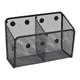 Magnetic Pen Holder, Heavy Duty 2 Slot Mesh Pencil & Marker Organizer for Desk, Extra Strong Magnets for Locker, Refrigerator, Dry Erase Board, Whiteboard Storage Solution, 7.28x2.68x4.92 3.35" x 2.17" x 3.94" Black