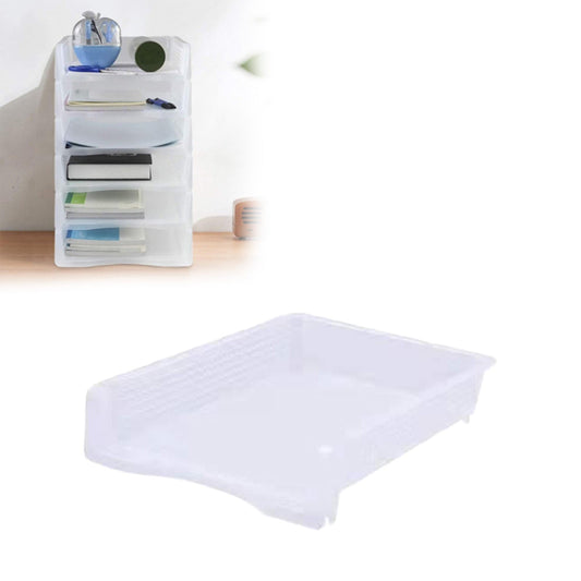 Stackable Paper Trays, Heavy Duty Rectangular Plastic Desk Holder Desktop Document File Organizer Storage Letter for Office Classroom (Clear) 12.8x9.84x2.16 12.8" x 9.84" x 2.16" Grey