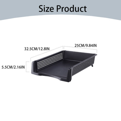 Stackable Paper Trays, Heavy Duty Rectangular Plastic Desk Holder Desktop Document File Organizer Storage Letter for Office Classroom (Clear) 12.8x9.84x2.16 12.8" x 9.84" x 2.16" Grey