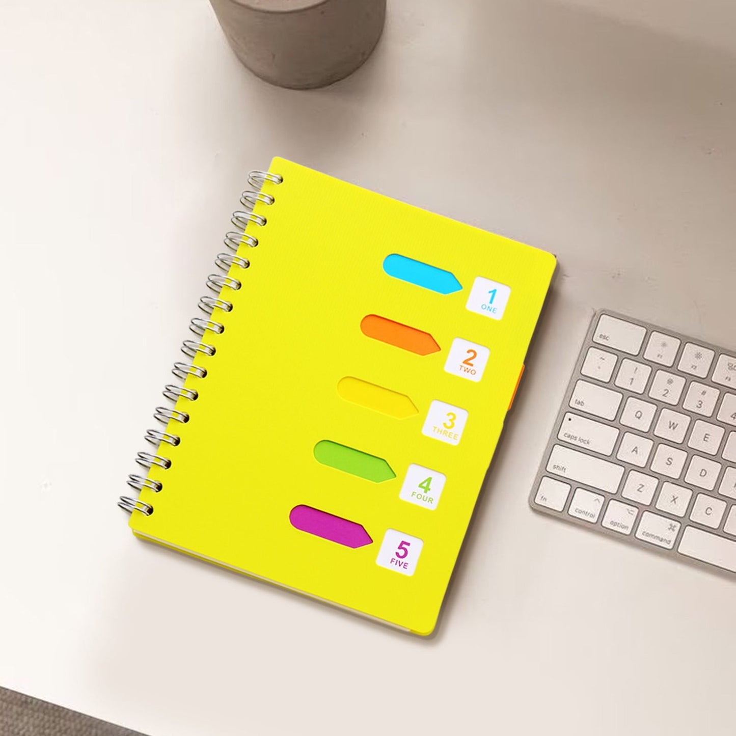 5 Subject Notebook College Ruled,Small Spiral Notebook 5x7 with Removable Divider Tabs, Lined Spiral Notebook for Women,220 Pages A5 Spiral Notebooks for Note Taking Blue
