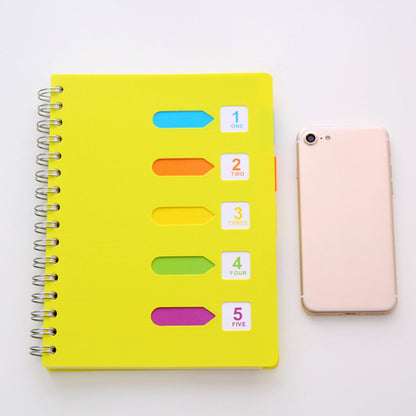 5 Subject Notebook College Ruled,Small Spiral Notebook 5x7 with Removable Divider Tabs, Lined Spiral Notebook for Women,220 Pages A5 Spiral Notebooks for Note Taking,Blue Light Green