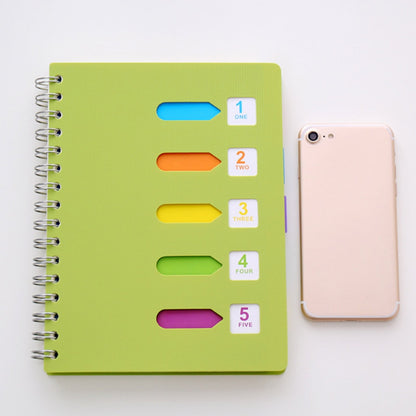 5 Subject Notebook College Ruled,Small Spiral Notebook 5x7 with Removable Divider Tabs, Lined Spiral Notebook for Women,220 Pages A5 Spiral Notebooks for Note Taking,Blue Yellow