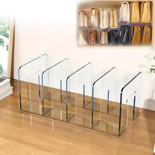 Acrylic File Sorter, Clear Handbag Holder Acrylic Desk Organizer, Sturdy Desktop Files Organizer Files Folder Holder Rack for Envelopes Mail Letter Paper Notebook Electronics, 1 Pcs, 12.6x5.9x5.12 12.6" x 5.9" x 5.12" Clear