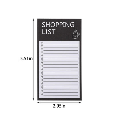 Magnetic Notepads for Fridge, Big Notepads for Shopping List,Reminders -Strong Magnetic Back- Memo Pads,Full Magnet Back Design Notepad for Shopping Lists,2.95x5.51" 50 Sheets Black