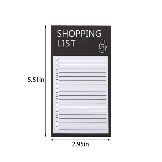 Magnetic Notepads for Fridge, Big Notepads for Shopping List,Reminders -Strong Magnetic Back- Memo Pads,Full Magnet Back Design Notepad for Shopping Lists,2.95x5.51" 50 Sheets Black