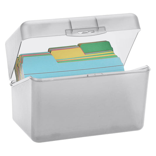 1Pc Index Card Holder,Index Card File with Flip Top,Plastic Card Holders,Note Flash Card Organizer Case,Index Card Holder,Photo Boxes Storage,Notecard Recipe,Holds Ideal for Filing Cards(Red) White