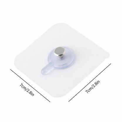 Self Adhesive Picture Hooks, Heavy Duty Picture Hangers Without Nails, Wall Hooks for Hanging, Transparent Waterproof Frame Hangers, Sticky Hook for Bathroom Kitchen, 3 Pcs, 2.4x2.4 2.4" x 2.4" White/2 Pcs