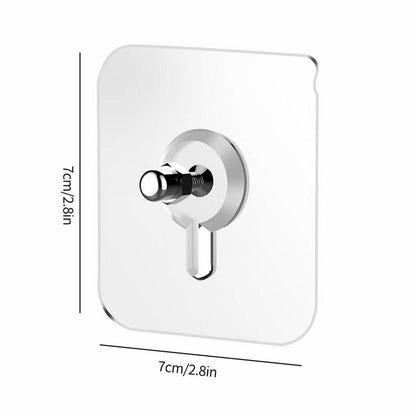 Self Adhesive Picture Hooks, Heavy Duty Picture Hangers Without Nails, Wall Hooks for Hanging, Transparent Waterproof Frame Hangers, Sticky Hook for Bathroom Kitchen, 3 Pcs, 2.4x2.4 2.4" x 2.4" White/2 Pcs