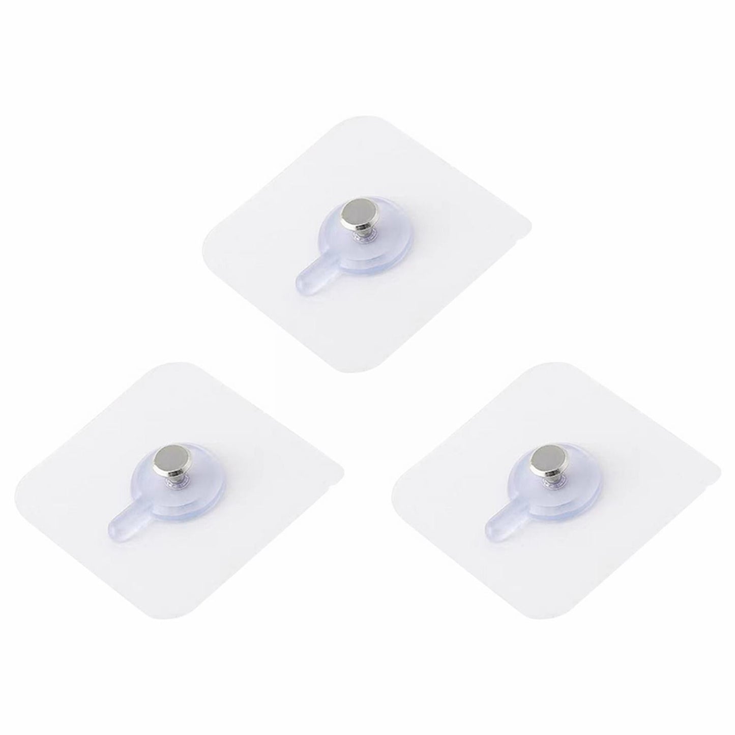 Self Adhesive Picture Hooks, Heavy Duty Picture Hangers Without Nails, Wall Hooks for Hanging, Transparent Waterproof Frame Hangers, Sticky Hook for Bathroom Kitchen, 3 Pcs, 2.4x2.4 2.8" x 2.8" White/3 Pcs