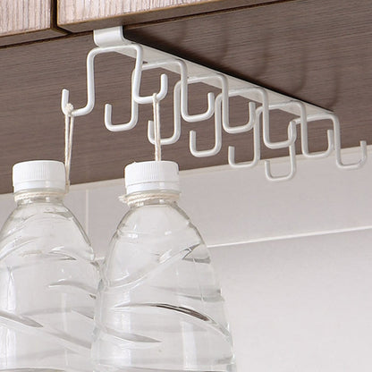 Under Cabinet Storage Mug Hooks, Under Cabinet Utensil Holder Hanger Hook, Double Sided Utensil Racks Coffee Mug Holder for Kitchen Storage, 12 Hooks, 10.03x3.15x2.75 10.03" x 3.15" x 2.75" Black