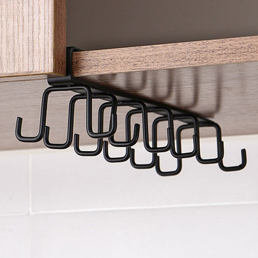 Under Cabinet Storage Mug Hooks, Under Cabinet Utensil Holder Hanger Hook, Double Sided Utensil Racks Coffee Mug Holder for Kitchen Storage, 12 Hooks, 10.03x3.15x2.75 10.8" x 3.34" x 2.95" Black