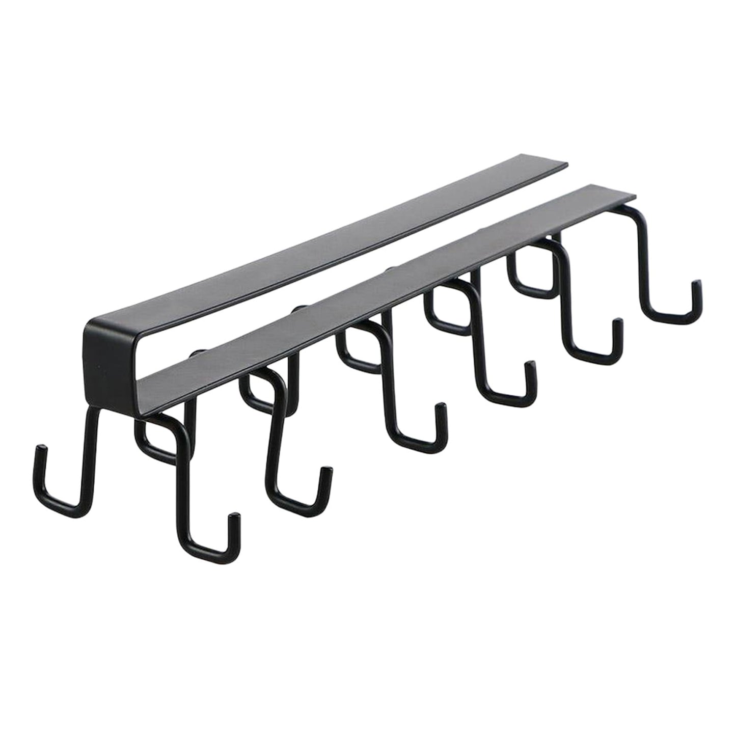 Under Cabinet Storage Mug Hooks, Under Cabinet Utensil Holder Hanger Hook, Double Sided Utensil Racks Coffee Mug Holder for Kitchen Storage, 12 Hooks, 10.03x3.15x2.75 10.8" x 3.34" x 2.95" Black