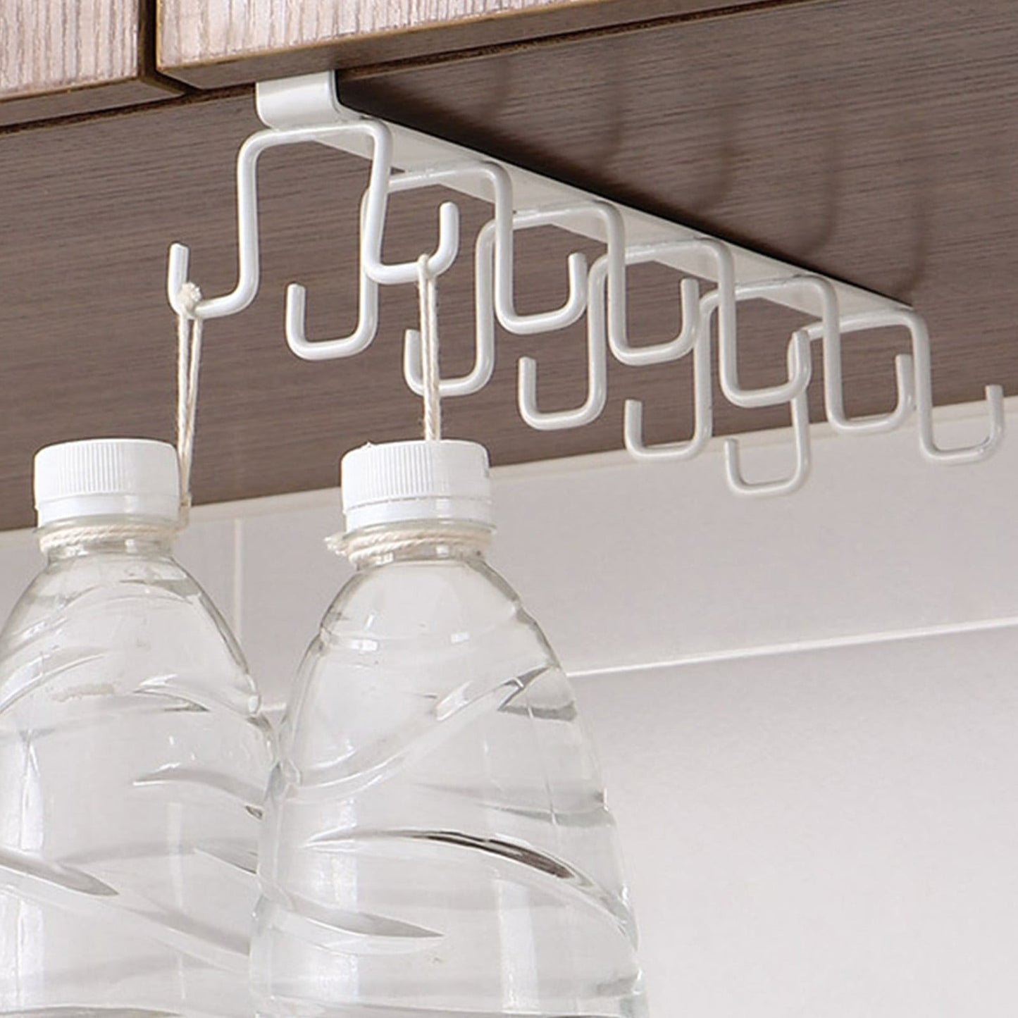 Under Cabinet Storage Mug Hooks, Under Cabinet Utensil Holder Hanger Hook, Double Sided Utensil Racks Coffee Mug Holder for Kitchen Storage, 12 Hooks, 10.03x3.15x2.75 10.03" x 3.15" x 2.75" White