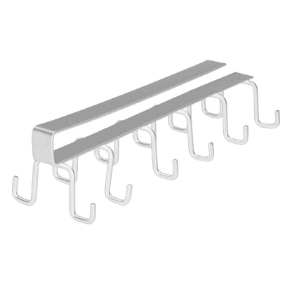 Under Cabinet Storage Mug Hooks, Under Cabinet Utensil Holder Hanger Hook, Double Sided Utensil Racks Coffee Mug Holder for Kitchen Storage, 12 Hooks, 10.03x3.15x2.75 10.03" x 3.15" x 2.75" White