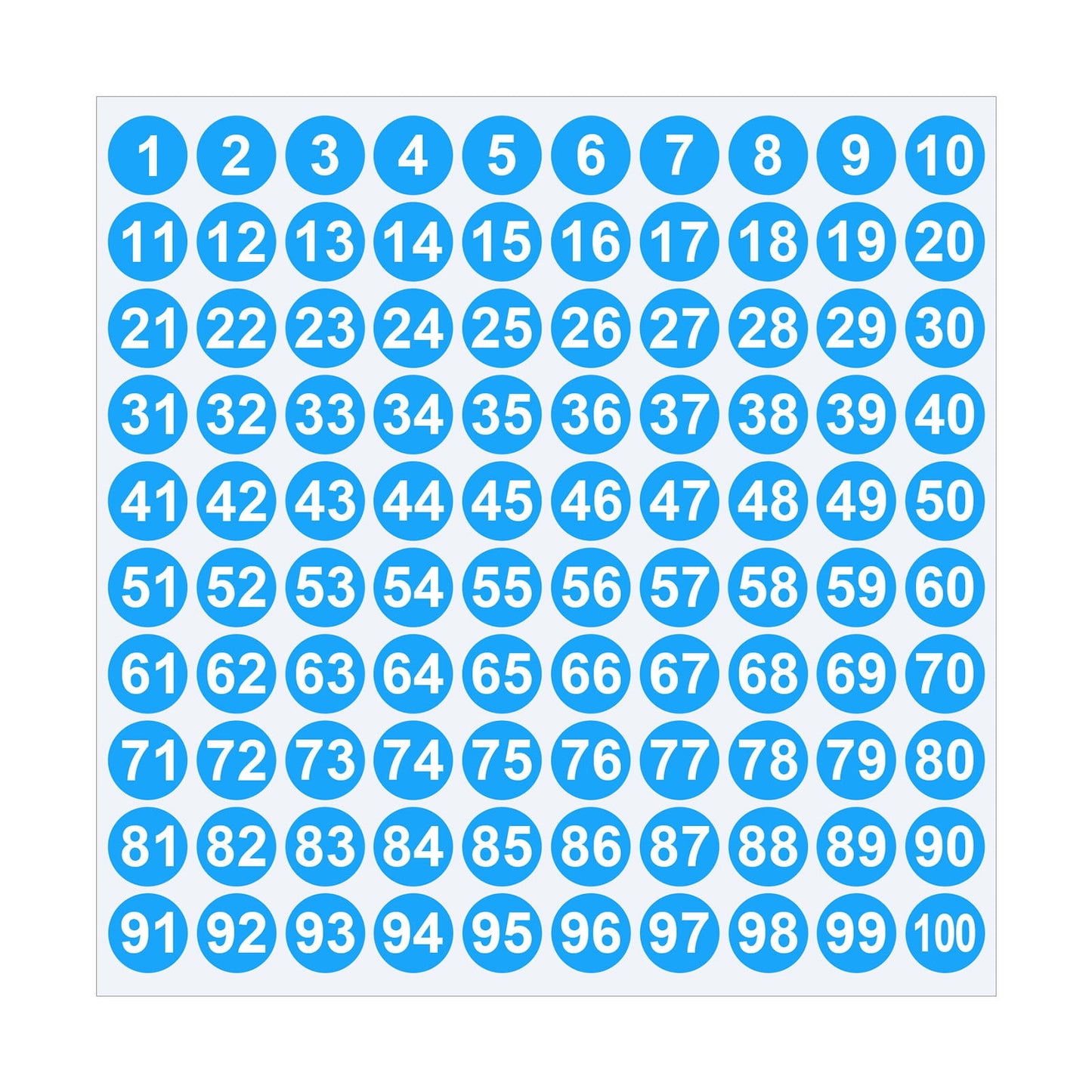 1 Inch Round Number Stickers,1-100 Multi-Color Self-Adhesive Labels for Mailbox,Scrapbook,and DIY Crafts,Easy to Peel and Stick on Various Surfaces,Durable Paper Material for Long-Lasting Use Blue