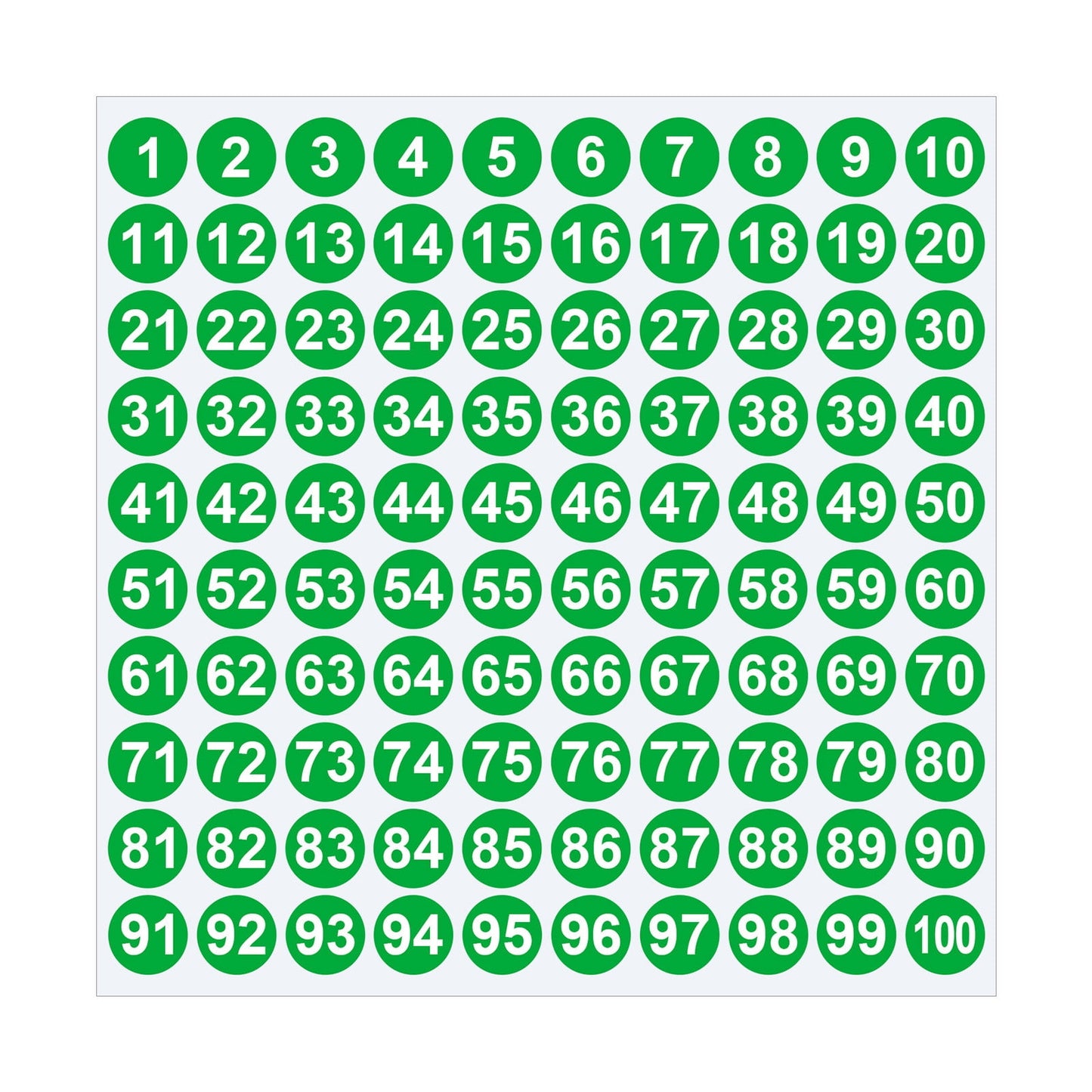 1 Inch Round Number Stickers,1-100 Multi-Color Self-Adhesive Labels for Mailbox,Scrapbook,and DIY Crafts,Easy to Peel and Stick on Various Surfaces,Durable Paper Material for Long-Lasting Use Green